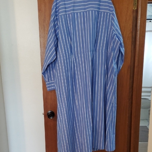 Universal Thread Blue Pin Striped Long Sleeve Dress 4x - Picture 10 of 10